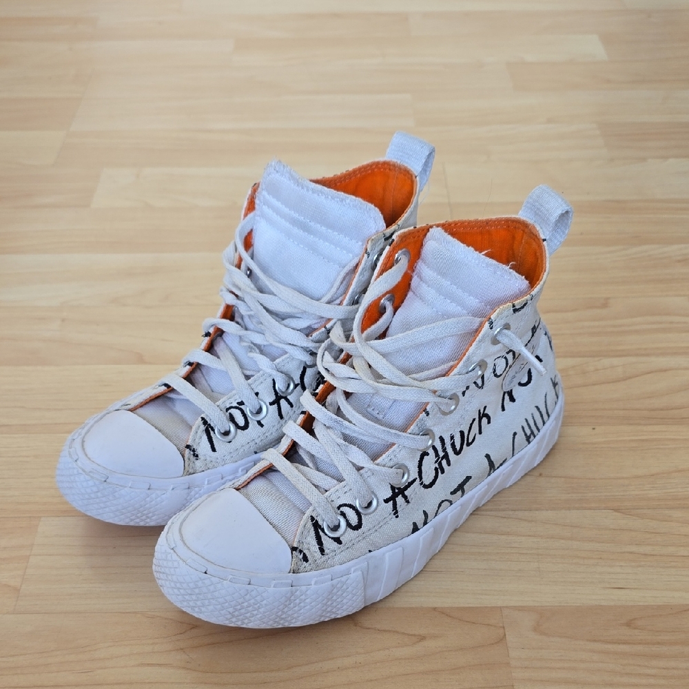 Converse All Star Not a Chuck UNT1TL3D White Canvas High Top Sneakers Size 5.5